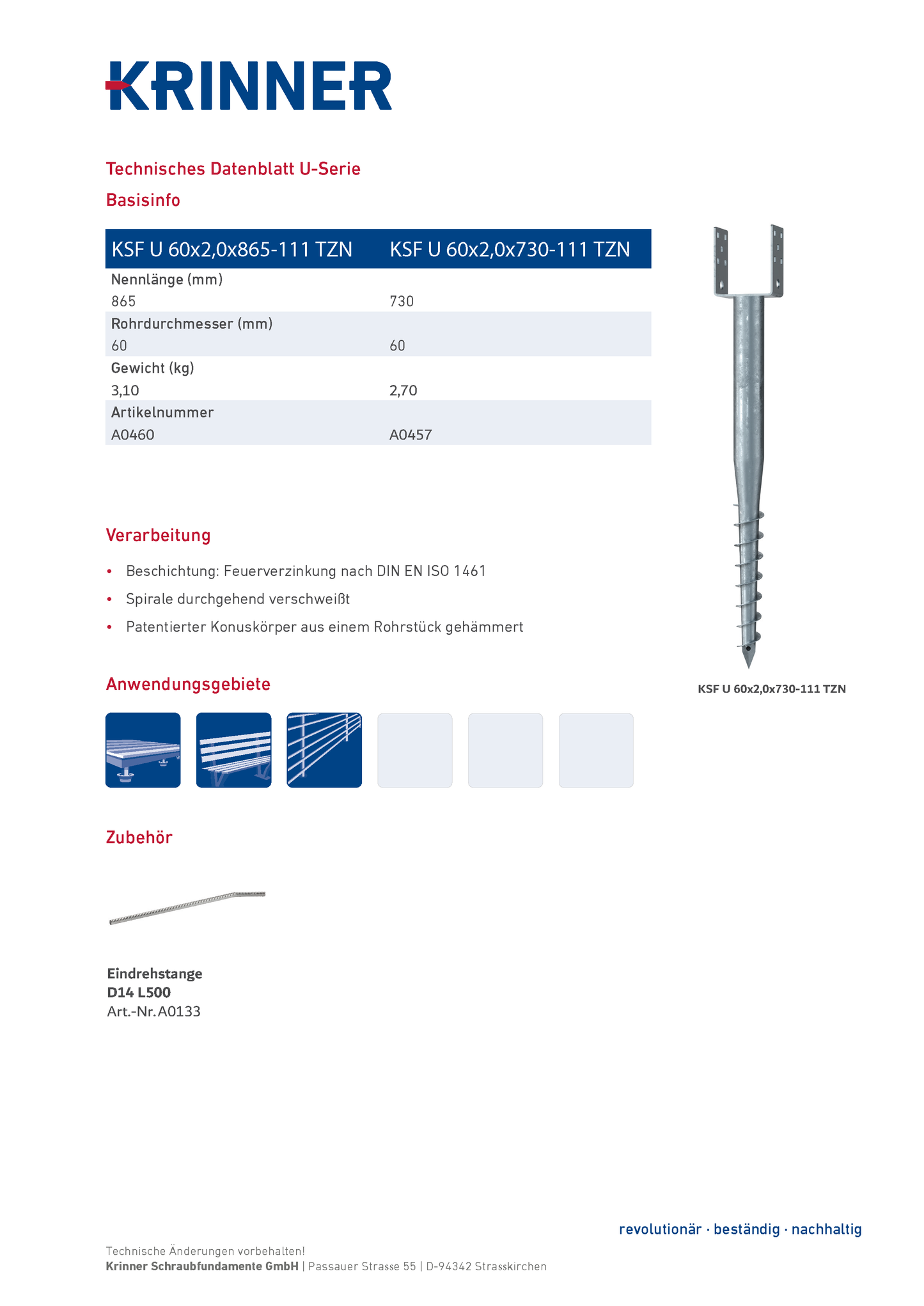 8 Stück: U 60x730-111