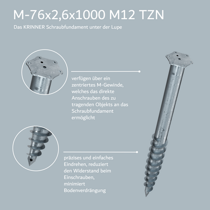 4 Stück: M-76x2,6x1000 M12 TZN