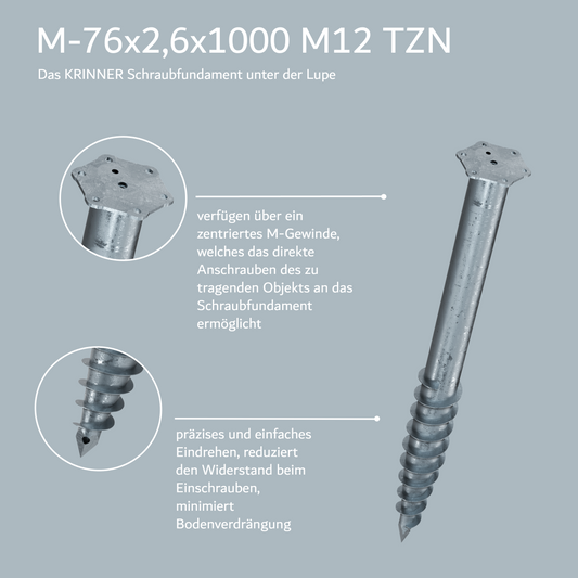 4 Stück: M-76x2,6x1000 M12 TZN