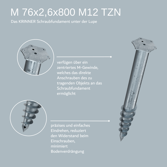 4 Stück: M 76x2,6x800 M12 TZN