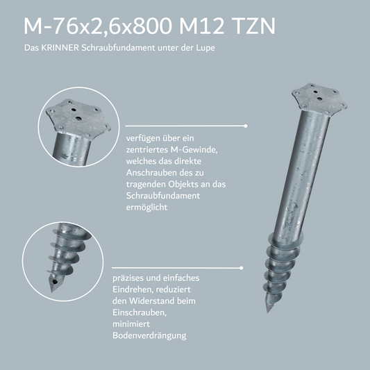 4 Stück: M-76x2,6x800 M12 TZN