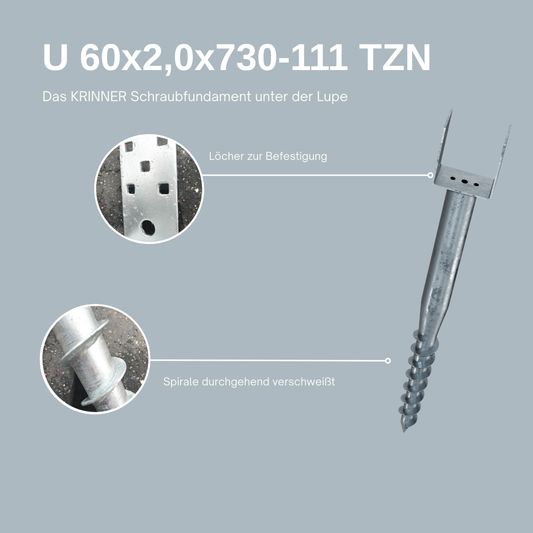 8 Stück: U 60x2,0x730-111 TZN