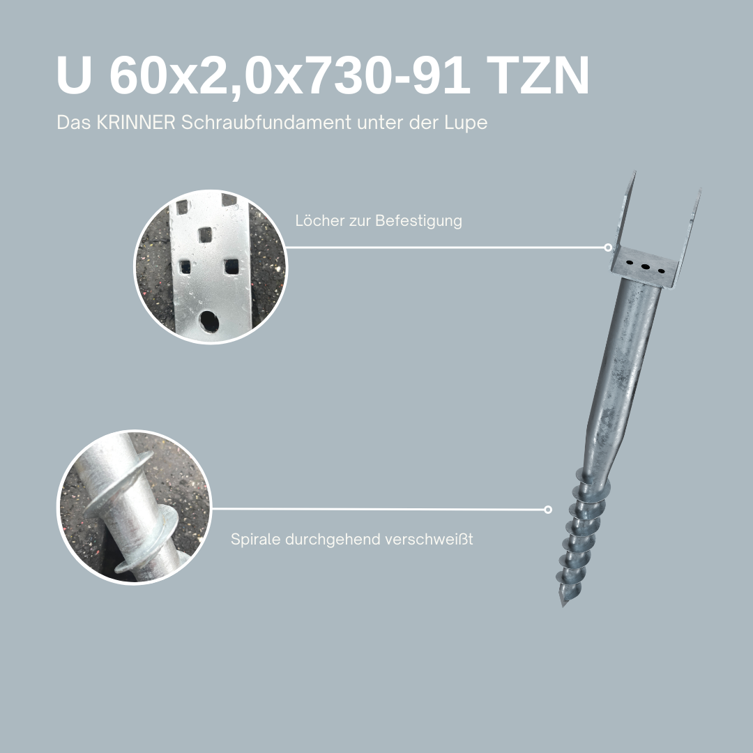8 Stück: U 60x2,0x730-91 TZN