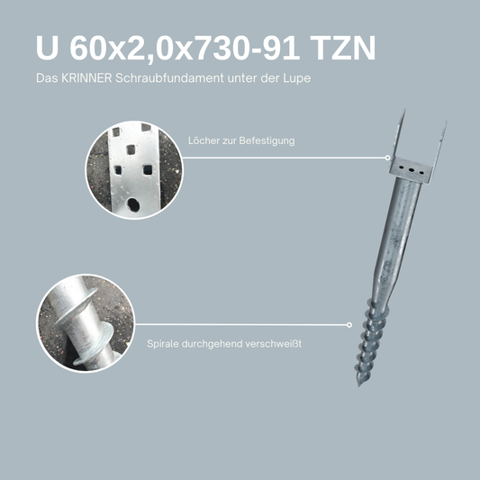 8 Stück: U 60x2,0x730-91 TZN