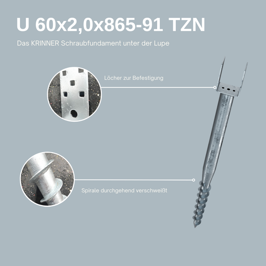 8 Stück: U 60x2,0x865-91 TZN