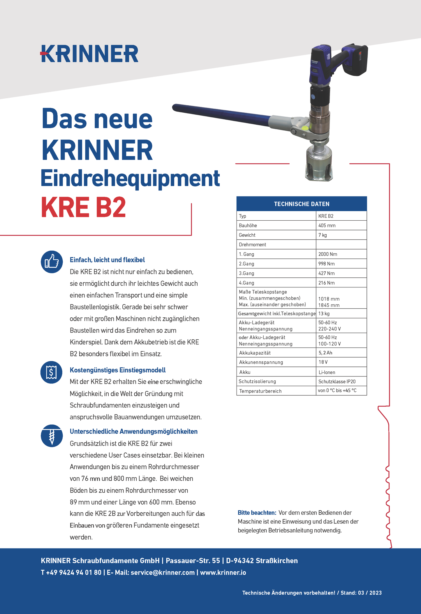KRE B2 - Akku power. By KRINNER.
